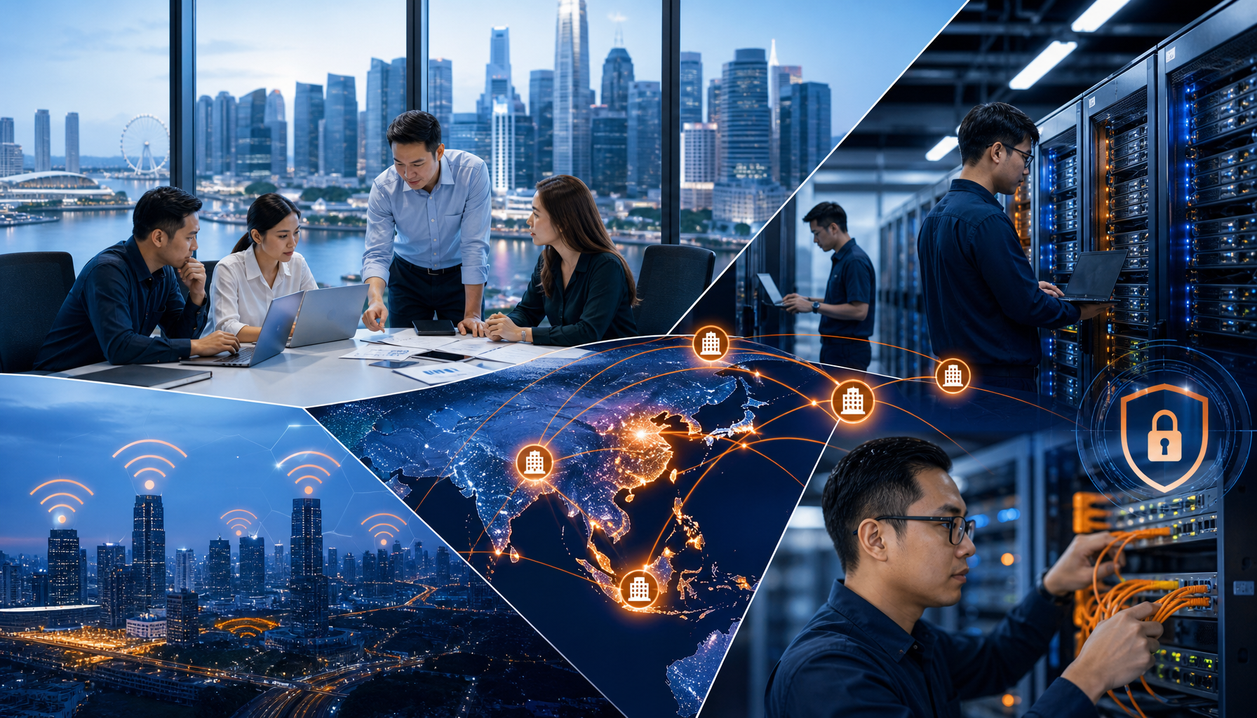 Regional IT director planning a multi-site IT deployment across APAC on a digital map