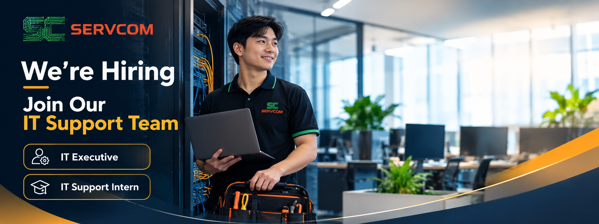 IT Executive jobs Shah Alam: Servcom is hiring an IT Executive and an IT Support Intern
